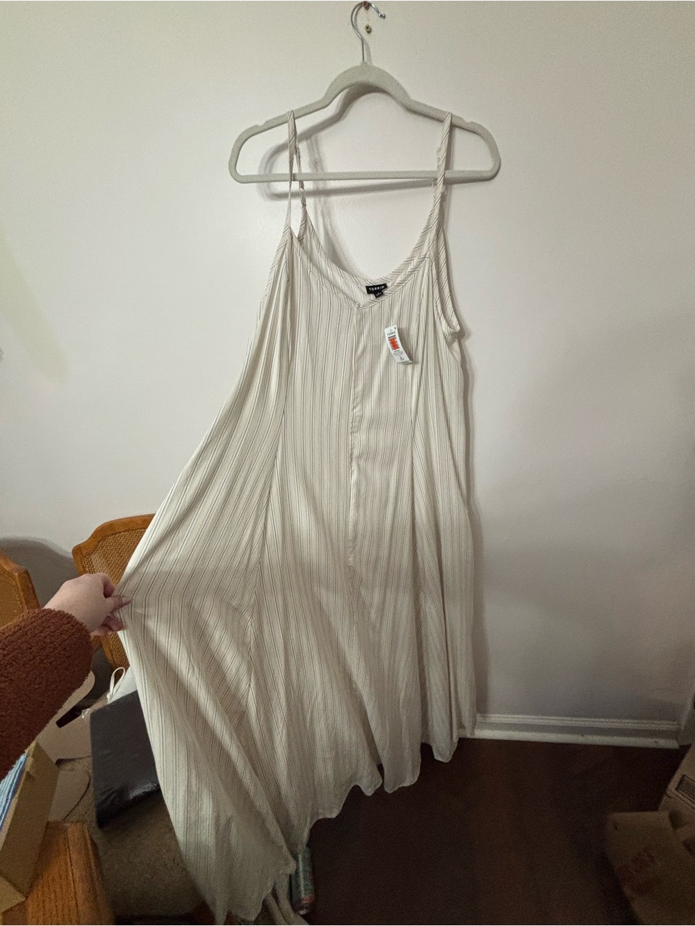 torrid Cream Ribbed Spaghetti-Strap Maxi Dress